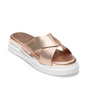 Cole Haan Rose Gold Platform Slides – Worn Once, Stylish & Comfortable
